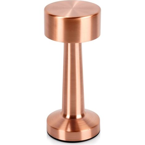 Lámpara de mesa LED, cobre, 3 modos, a pilas, 21 cm