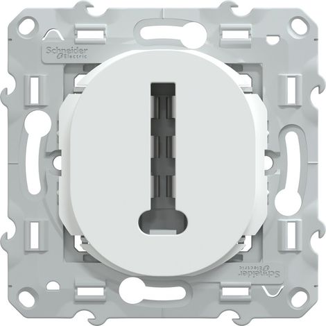 Se requiere conjunto de toma de teléfono Ovalis, SCHNEIDER ELECTRIC, blanco SCHNEIDER ELECTRIC