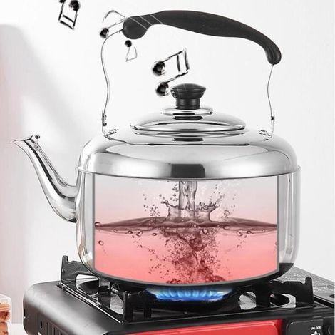 Bouilloire à gaz en acier inoxydable OUTAD - 5L - sifflet sonore - universel (1/4)