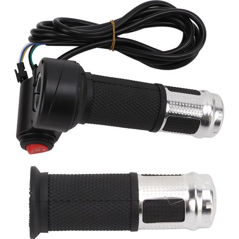 Poignée d'accélérateur universelle 6 fils pour vélo électrique 12V‑99V, deux sections trois vitesses, argentée (1/5)