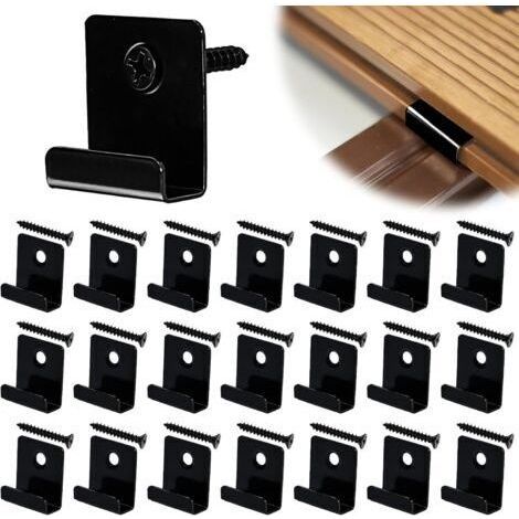 50 Pièces Clips de Fixation WPC Clips de Fixation Lame de Terrasse Composite Clip Caché Entrée Fixation Clips pour Lames Clips WPC en Acier Inoxydable avec Vis pour Terrasse en Composite (1/5)