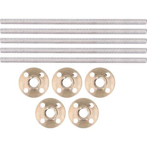 Lot de 5 vis-mères T8x8 pour imprimante 3D, écrous en laiton, haute résistance et précision, forme trapézoïdale.
