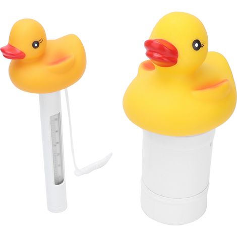 Ensemble de 2 thermomètres à eau résistants aux hautes températures et distributeur de chlore pour piscine et bassin. (1/5)