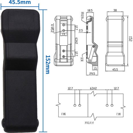 Rubber hook and loop fastener, rubber hook and loop with hanging type, electrical and mechanical cabinet door lock, soft case buckle, marine and yacht accessories - large fixed buckle, total length 15 (1/4)