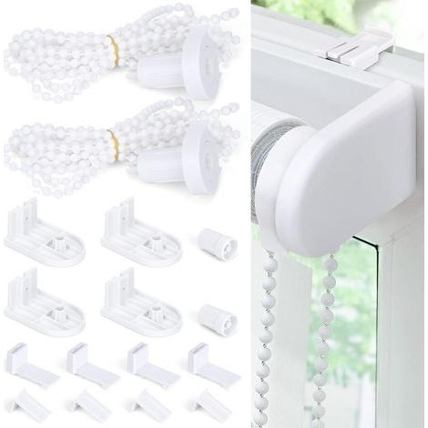 Sets 17-mm-Rollokopfbedienungen, Gardinenzubehör, verdickte POM-Rollos, Gardinen inklusive 2 Metern Perlengardinen. (1/5)