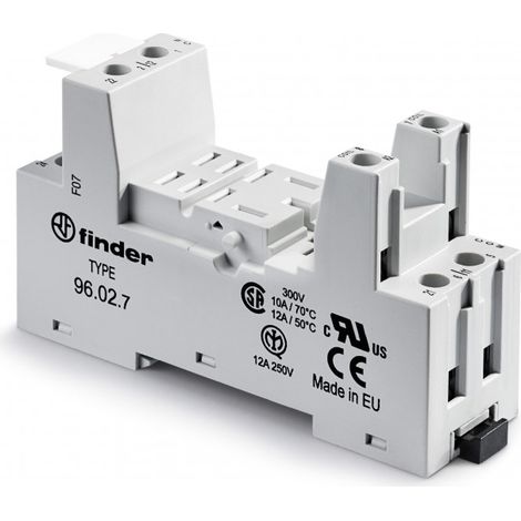 Support 12A 250V série 5632 bleu étrier métallique à cage ferroviaire FINDER 96027SMA