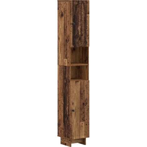 Badezimmerschrank mit offenem Regal EDE Altholz vidaXL (1/5)