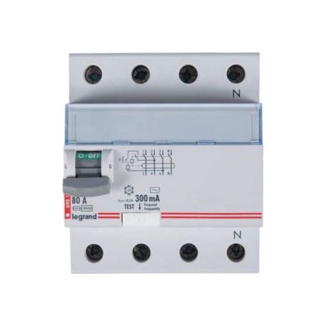 Disyuntor diferencial 4P 80A 03A tipo AC P304 DX3 411725