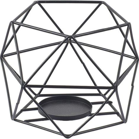 Porte-bougie géométrique, bougeoir géométrique pour mariage, Noël, décoration de table, noir (1/5)