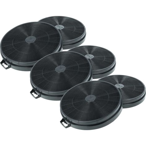 vhbw 6x filtro a carboni attivi compatibile con Klarstein 10027711 cappe aspiranti - 20,2 cm