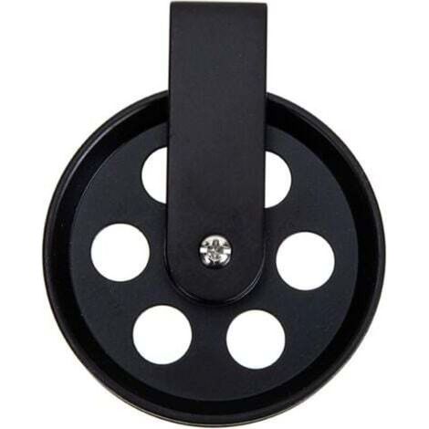 Murale Accessoires D'Éclairage Cintres Métalliques Robustes Roue De Poulie Rétro Noir Poulie De Roue Vintage Roue Simple Petite Poulie En Fer Forgé (1/4)