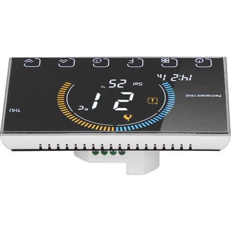 Thermostat intelligent domestique avec contrôleur de température LCD rétroéclairé pour eau et gaz AC95240V (BHT8000GCBlack)