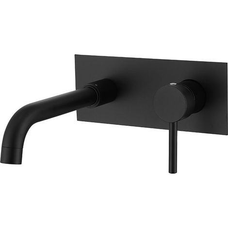 Robinet Mitigeur Lavabo Encastrable Noir, Mélangeur Eau Chaude Froide pour Meuble Salle de Bain (1/4)
