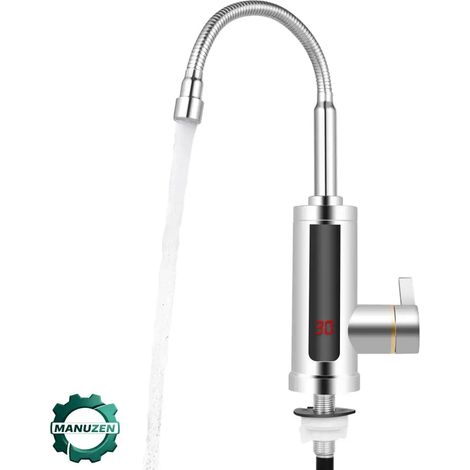 Manuzen - Robinet chauffe-eau instantané 3000 W 220 V — écran LED — Argent (1/5)