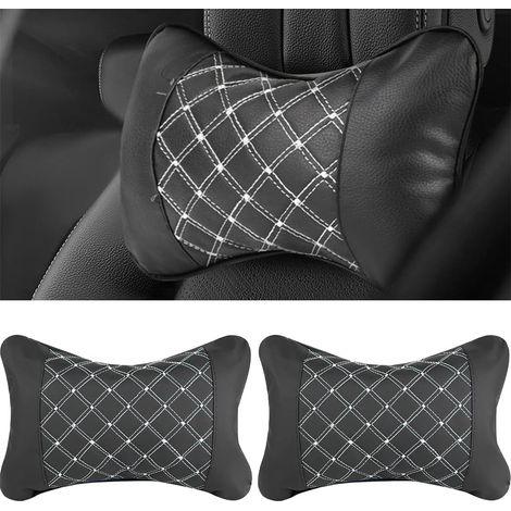 2pcs Coussin Appuie Tete Voiture, Oreillers Pour Nuque En Voiture Pour Conduite, Réglable Repose Tete Voiture Cervicales Pour Siège De Conduite, Coussin De Nuque Pour Siège Auto(Blanc) (1/5)