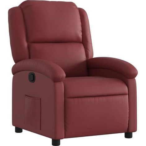Fauteuil inclinable en similicuir bordeaux (1/5)