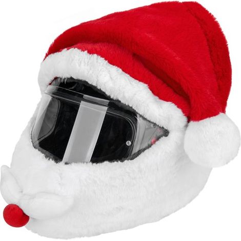 Copricasco da moto a forma di Babbo Natale, copricasco per il presepe, accessorio decorativo di Babbo Natale utilizzabile anche come cappello da uomo. (1/5)