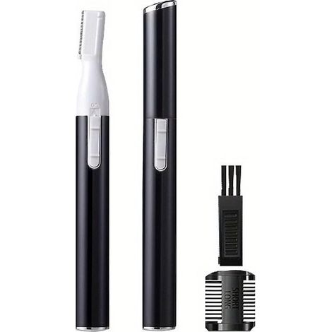 Tondeuse à sourcils améliorée, rasoir à sourcils électrique de précision Funstant pour femmes, épilateur facial à piles avec peigne, aucune sensation de tiraillement (1/3)