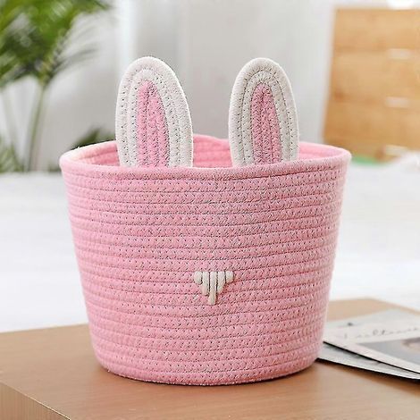 Boîte de rangement de bureau pliable en corde de coton, panier de rangement (style B) (1/4)