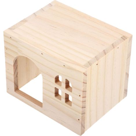 Hamsterhaus aus Holz, Unterschlupf und Versteck für Kleintiere, sicherer Lebensraum für Meerschweinchen und Ratten (1/5)