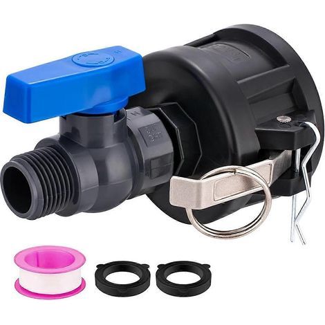 Adaptateur pour conteneur IBC. verrouillage à came de 2 pouces pour réservoir IBC de 275 à 330 gallons. raccords pour tuyau d'arrosage (1/5)