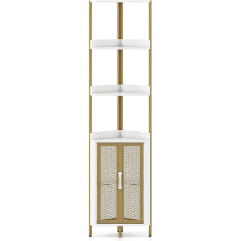 Mensola angolare 32 x 32 x 170 cm versatile e sicura stile industriale per ottimizzare lo spazio metallo bianco 200018364