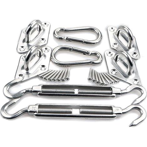 (8mm) Kit De Montage De Voile D'ombrage - Kit De Montage De Matriel En Acier Inoxydable 304 Pour Voiles D'ombrage, Voiles D'ombrage Triangulaires, (1/5)