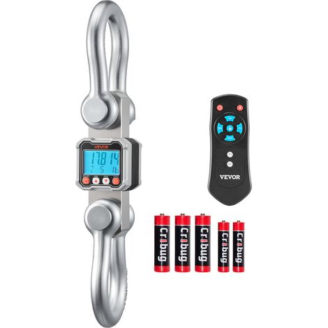 VEVOR Bilancia Digitale per Gru Carico di 10 Tonnellate, Bilancia Industriale Sospesa per Impieghi Gravosi con Cassa in Alluminio Pressofuso e Display LCD, Divisione da 2 kg e Interruttore a 3 Unita