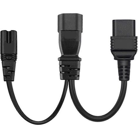 PDU-Netzadapter-Splitter C14 Stecker auf C19+C7 Buchse Splitter-Netzkabel