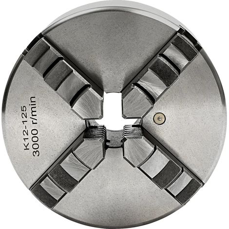 Mandril autocentrante, amplio rango de sujeción, alta precisión, 125 mm, 4 mordazas (1/2)