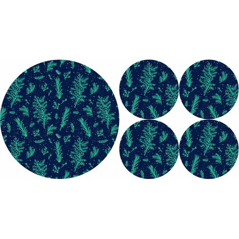Juego de manteles individuales redondos 1+4 - enebro (1/5)