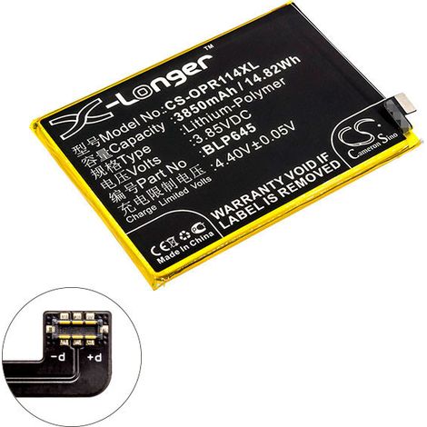NX - Batterie téléphone, smartphone, GSM pour Oppo 3.85V 3850mAh - BLP645 (1/2)
