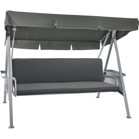 Beautissu Cuscini per dondoli e altalene da Giardino & Balcone Loft HS - Set da 2 unità 180x100x6 cm Grigio grafite (1/5)