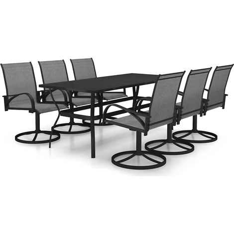 Maison Exclusive - Set da Pranzo da Giardino 7 pz in Textilene e Acciaio (1/5)