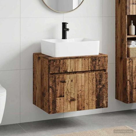 vidaXL Bathroom Furniture Set Old Wood Engineered Wood (1/5)