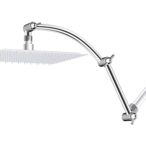 Bras Douche,Acier Inoxydable D'extension de Douche Accessoires pour Bras de Douche Tube D'extension Bras de Courbé Extension Bras de Douche (Argenté) (1/5)