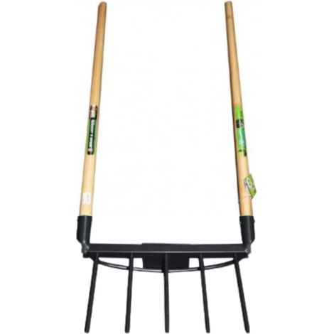 QEM – Bio fourche Biogrif 5 dents – Manche en frêne 1,20 m – Aération du sol sans perturbation – Outil jardinage écologique