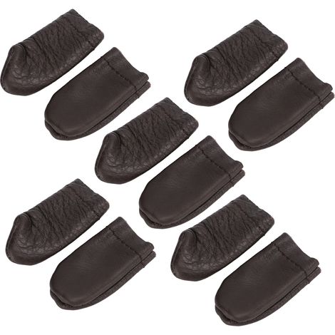 Lot de 10 protège-doigts en cuir, dé à coudre pour pouce et index, couture à la main, aiguilles artisanales DIY (1/5)