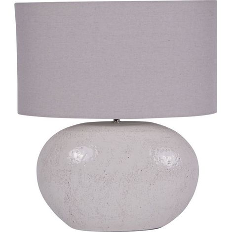 Oviedo Table Lamp - Terracotta/Linen - L21.5 x W44 x H53 cm - White