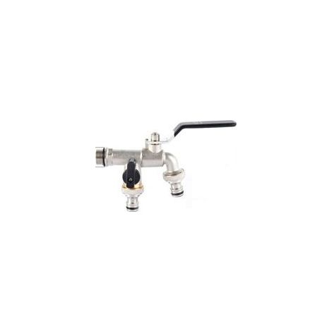 Robinet extérieur antigel en laiton chromé – Double sortie 3/4 pouces – Débit élevé pour chasses d'eau – Installation facile