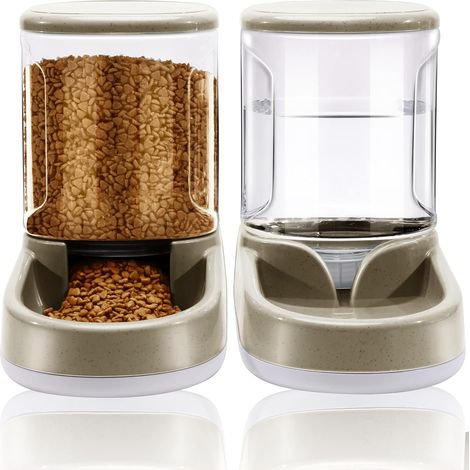 2 in 1 Pet Water Dispenser and Automatic Food Dispenser for Small and Medium Dogs and Cats, 3.8L (1/5)