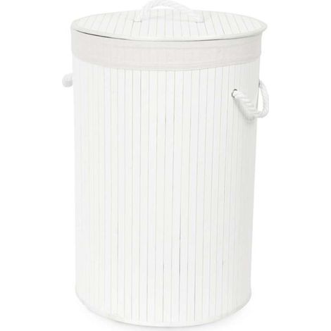Compactor JENNY XL Cesto Portabiancheria BAMBOO 40x60 cm Bianco (1/5)