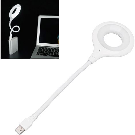 Veilleuse LED blanche à commande vocale intelligente avec mini-prise USB, idéale pour les chambres d'étudiants. (1/5)