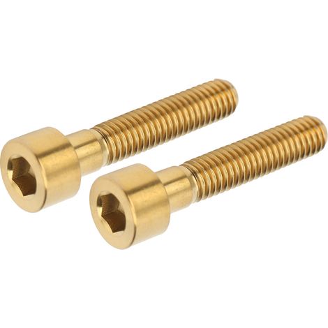 2 pièces Boulons de Potence M6x30mm pour VTT et Vélo de Route, Vis de Direction Dorées