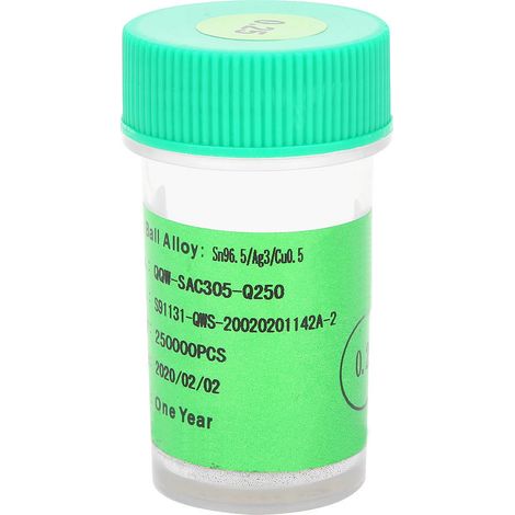 Bille d'étain sans plomb 0,25mm - 250 000 pièces pour reprise et rebillage de circuits imprimés, accessoires de soudure PCB (1/5)