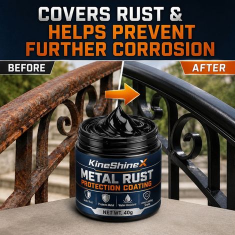 KineShineX Metal Rust-Proof Coating Black Repair Paste Corrosion Protectant Wrought Iron Railing Tools Screws (1/4)