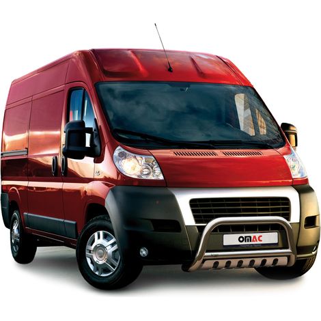 Pare-Buffle Avant Pour Fiat Ducato 2006-2016 en Acier Inox Argent (1/5)