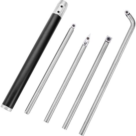 Outils de tournage du bois, construction en acier au carbone, design ergonomique, 4 PCS avec poignée (1/2)