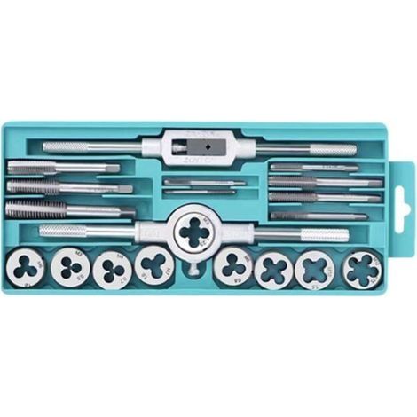 Tarauds et Filières, 20 Pcs M3-M12 Outils de Filetage, Coffret Tarauds et filières, Outil Pour Tarauder Métrique, Filetage Extracteurs de Vis en Acier, Clé Vis outils avec Étui de Rangement (1/3)