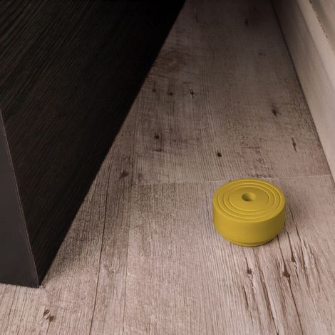 Ouvre&Déco – Butée de porte sol ROND, Caoutchouc jaune